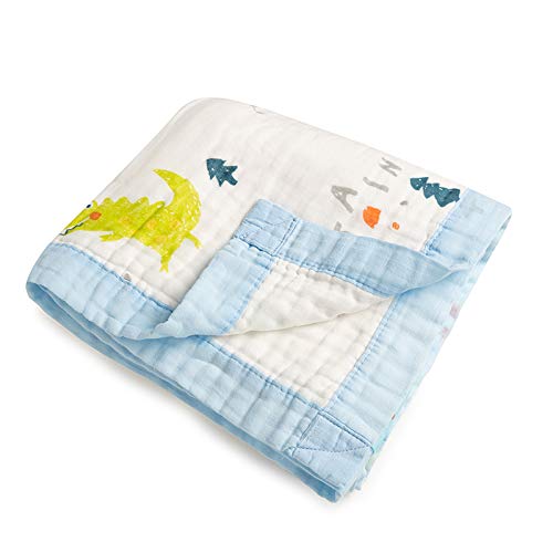 Kicks & Crawl Dino Land Quilted Blanket-100% Cotton Muslin-Multicolor-For Infants