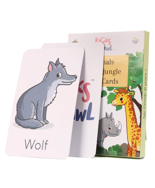 Kicks & Crawl Animals in the Jungle Flashcards-20 Double Sided Cards-Learning and Educational Toys-12M+