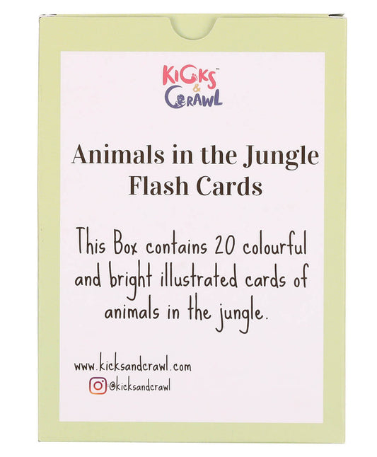 Kicks & Crawl Animals in the Jungle Flashcards-20 Double Sided Cards-Learning and Educational Toys-12M+