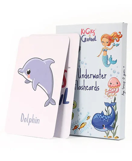Kicks & Crawl Life Underwater Flashcards-16 Double Sided Cards-Learning and Educational Toys-12M+