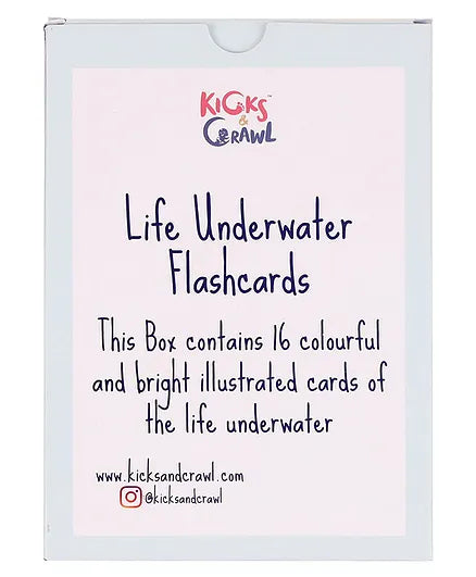 Kicks & Crawl Life Underwater Flashcards-16 Double Sided Cards-Learning and Educational Toys-12M+