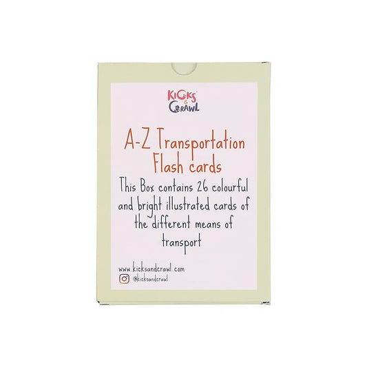 Kicks & Crawl A-Z Means of Transport Flashcards-26 Double Sided Cards-Learning and Educational Toys-12M+