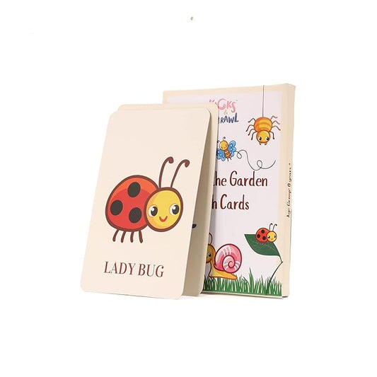 Kicks & Crawl Bugs in the Garden Flashcards-10 Double Sided Cards-Learning and Educational Toys-12M+