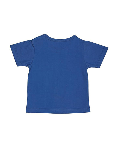 Kicks & Crawl Blue T-shirt-Printed-Cotton-For Infants