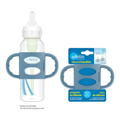 Dr. Brown's 100% Silicone Handles-For Narrow Feeding Bottles-BPA Free-Blue