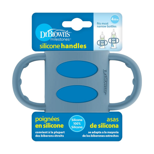 Dr. Brown's 100% Silicone Handles-For Narrow Feeding Bottles-BPA Free-Blue