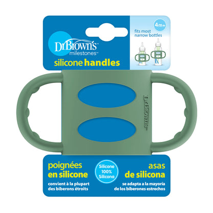 Dr. Brown's 100% Silicone Handles-For Narrow Feeding Bottles-BPA Free-Green