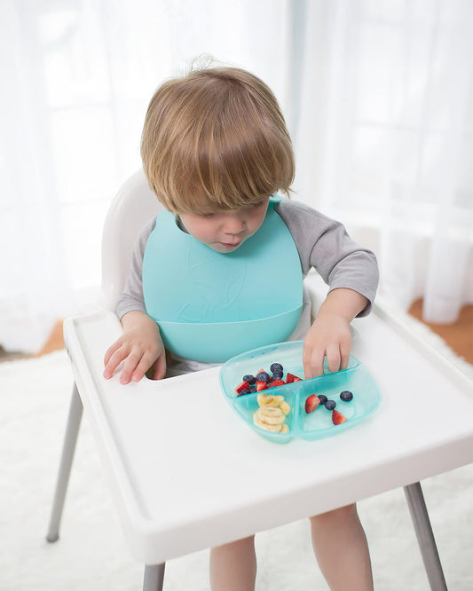 Dr. Brown's Weaning Divided Plates-Microwave & Dishwasher Safe-Pack of 3-Multicolor-For Feeding Infants