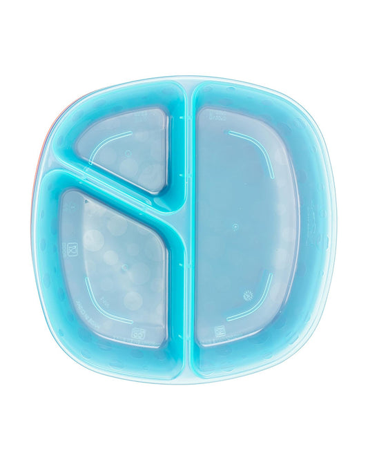 Dr. Brown's Weaning Divided Plates-Microwave & Dishwasher Safe-Pack of 3-Multicolor-For Feeding Infants