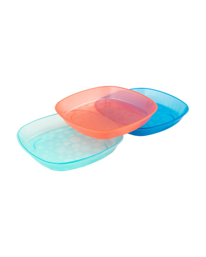 Dr. Brown's Weaning Toddler Plates-Microwave & Dishwasher Safe-Pack of 3-Multicolor-For Feeding Infants
