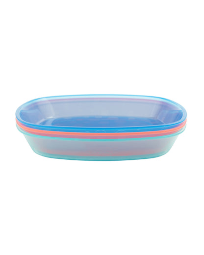 Dr. Brown's Weaning Toddler Plates-Microwave & Dishwasher Safe-Pack of 3-Multicolor-For Feeding Infants