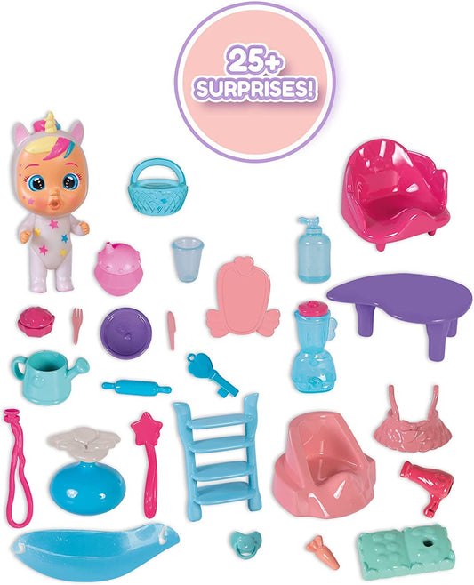 IMC Cry Babies Dreamy Mega Doll House-Promotes Imagination & Creativity-With 3 Different Stories & 25+ Accessories-12M+