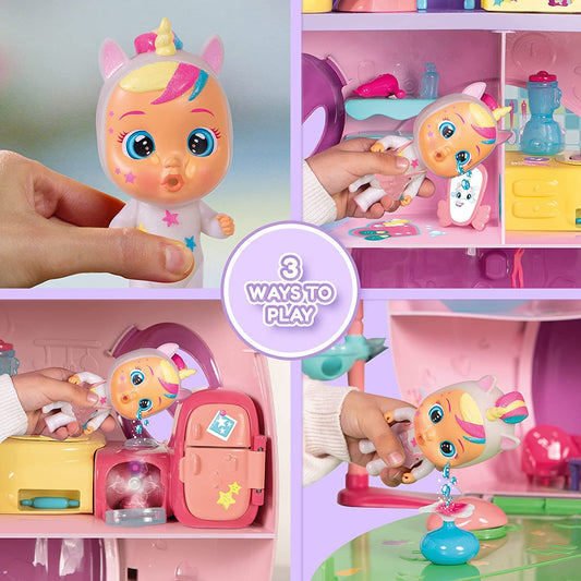 IMC Cry Babies Dreamy Mega Doll House-Promotes Imagination & Creativity-With 3 Different Stories & 25+ Accessories-12M+