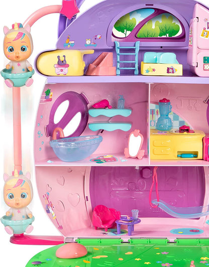 IMC Cry Babies Dreamy Mega Doll House-Promotes Imagination & Creativity-With 3 Different Stories & 25+ Accessories-12M+