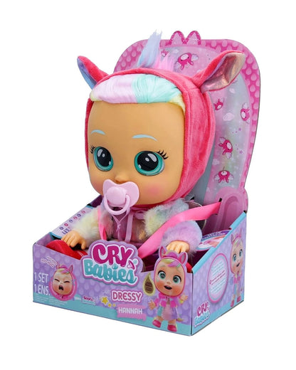 IMC Cry Babies Dressy Fantasy Hannah Doll-With Magical Tears & 10 Realistic Baby Sounds-12M+