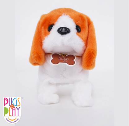 Pugs at Play Buddy The Beagle Walking Dog-Real Animal Sound, Wag Tails-Interactive Plush Cuddly Toy For Newborn