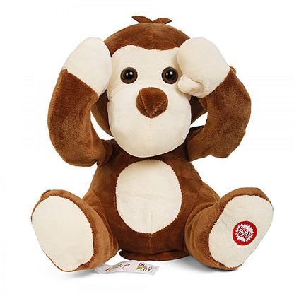 Pugs at Play Peek A Boo Freedo Monkey-Real Animal Sound, Hide Face-Interactive Plush Cuddly Toy For Newborn