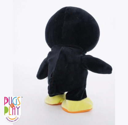 Pugs at Play Skipper Walk N Talk Penguin-Real Animal Sound, Wag Tails-Interactive Plush Cuddly Toy For Newborn