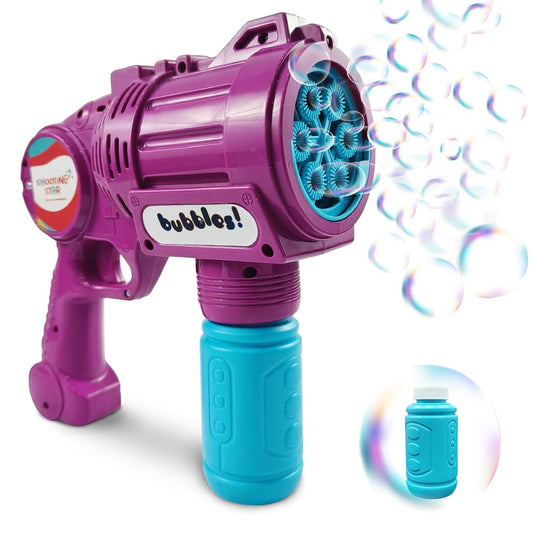 Shooting Star Bubble Blaster Gun-With LED Light & Bubble Solution-1000 Bubbles Per Minute-Indoor Toy-0M+