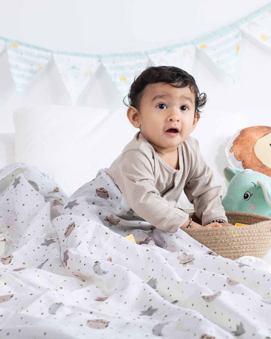 Tiny Snooze Starry Nights Swaddle-GOTS Certified Organic Cotton Muslin-Pack of 2-Infant Wraps