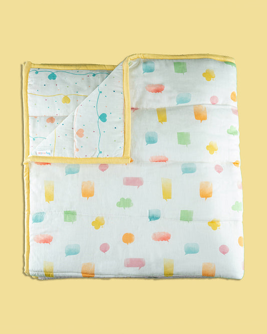 Tiny Snooze Lost in Thoughts Baby Quilt-Organic Cotton-Soft & Hypoallergenic Filling-For Infants