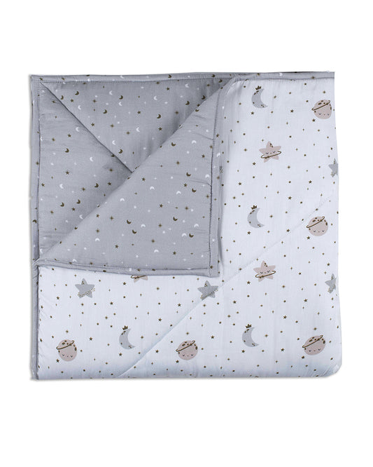 Tiny Snooze Starry Nights Baby Quilt-Organic Cotton-Soft & Hypoallergenic Filling-For Infants