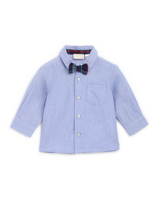 Chicco Light Blue Shirt-Solid-Cotton-For Infants