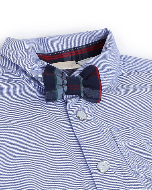 Chicco Light Blue Shirt-Solid-Cotton-For Infants