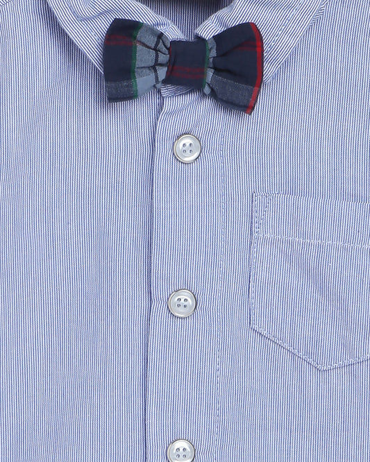 Chicco Light Blue Shirt-Solid-Cotton-For Infants