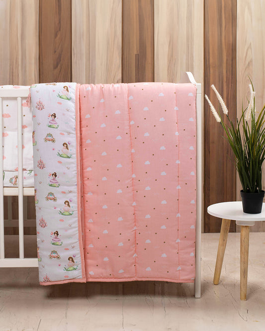 Tiny Snooze Fairytale Baby Quilt-Organic Cotton-Soft & Hypoallergenic Filling-For Infants