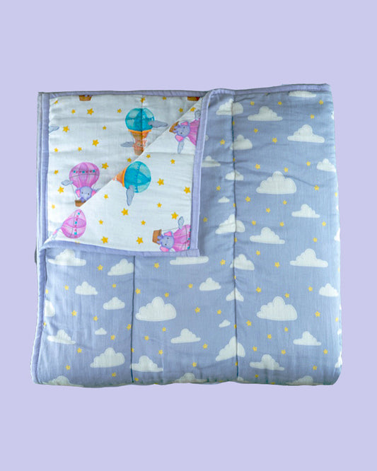 Tiny Snooze Sky is the Limit Baby Quilt-Organic Cotton-Soft & Hypoallergenic Filling-For Infants