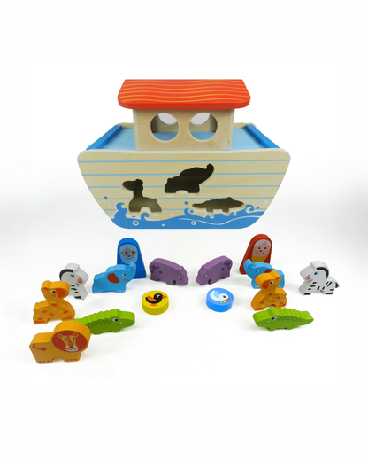 Playbox Wild Cruise-Includes Ship & 14 Animals-Enhances Hand Eye Coordination-Shape Sorter & Stacker-Learning & Educational Toys-12M+