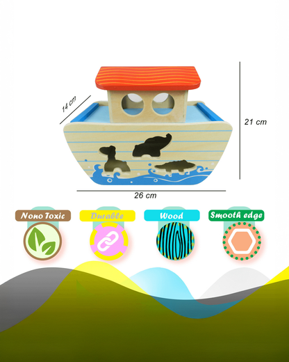 Playbox Wild Cruise-Includes Ship & 14 Animals-Enhances Hand Eye Coordination-Shape Sorter & Stacker-Learning & Educational Toys-12M+