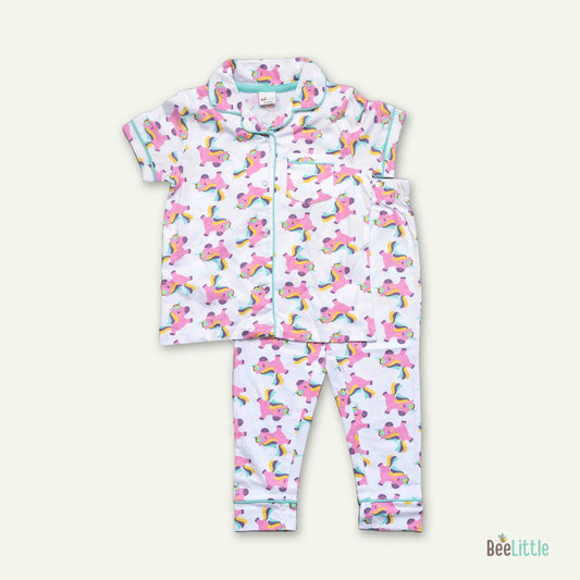 BeeLittle Multicolored Nightsuit-Magic is here-Cotton-For Infants