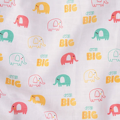 BeeLittle Hooded Baby Bath Towel-100% Organic Cotton Muslin-Ira The Elephant