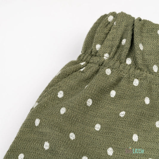 BeeLittle Green Coord Set-Olive Dots-Organic Cotton-For Infants