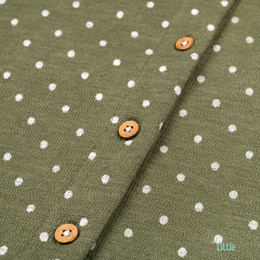 BeeLittle Green Coord Set-Olive Dots-Organic Cotton-For Infants