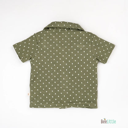 BeeLittle Green Coord Set-Olive Dots-Organic Cotton-For Infants