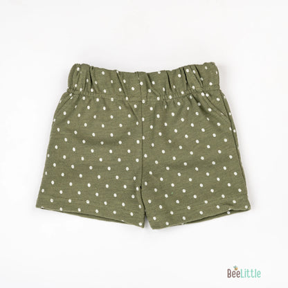 BeeLittle Green Coord Set-Olive Dots-Organic Cotton-For Infants