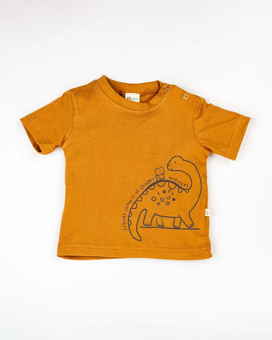 BeeLittle Brown Coord Set-Dinosaur-Cotton-For Infants