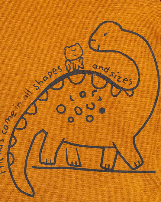 BeeLittle Brown Coord Set-Dinosaur-Cotton-For Infants