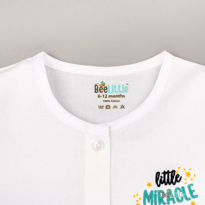 BeeLittle White Jhabla-Little Miracle-Organic Cotton-For Infants