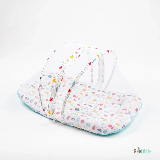 Bee Little Baby Gadda Set-With Mosquito Net-Organic Cotton-Multicolor-On The Way-For Infants