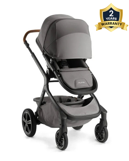 Nuna Demi Grow Baby Stroller & Sibling Seat Combo-Stroller Features (Height Adjustable Parent Handle Bar, Reversible Seat, Upto 22 Kg)-Sibling Seat Features (Removable Head Support, Three Recline Positions, Upto 15 Kg)-Oxford