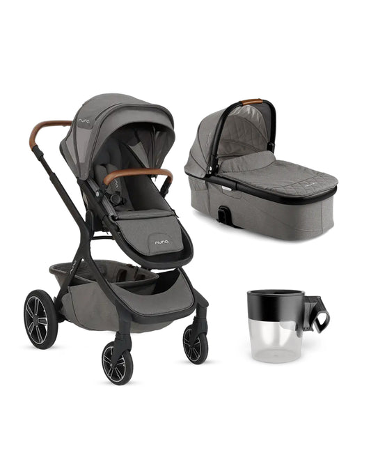 Nuna Demi Grow Baby Stroller & Carry Cot Combo-Converts to Double or Twin Stroller-Pram for 0M+ (Upto 22 Kg)-Oxford