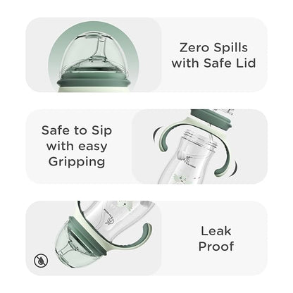 R for Rabbit Tritan Tweet Spout Cup-Shatter Proof Tritan Material-Weighted Straw Gravity Ball-240 ml-Green