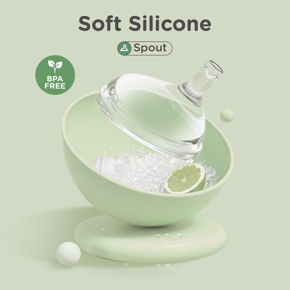 R for Rabbit Tritan Tweet Spout Cup-Shatter Proof Tritan Material-Weighted Straw Gravity Ball-240 ml-Green