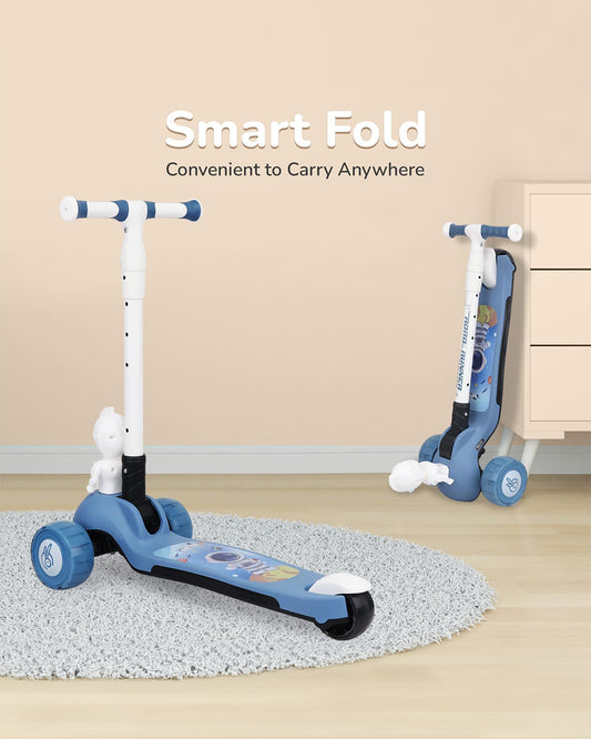 R for Rabbit Road Runner Astro Baby Scooter-3 Level Height Adjustment-BIS Safety Certified-3Y+ (Upto 75 Kg)-Blue