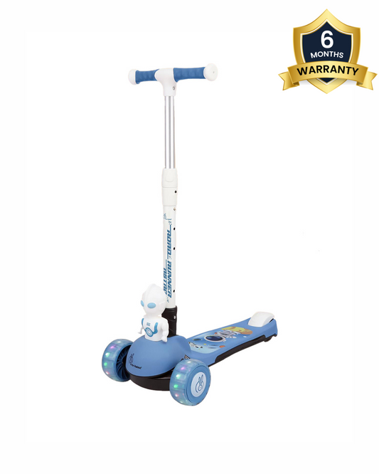 R for Rabbit Road Runner Astro Baby Scooter-3 Level Height Adjustment-BIS Safety Certified-3Y+ (Upto 75 Kg)-Blue