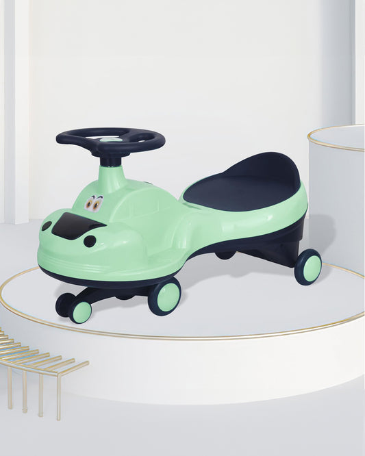 R for Rabbit Iya Iya Zippy Twister & Swing car-Wide Seating Area-With PU Wheels-3Y+ (Upto 75Kg)-Sea Green